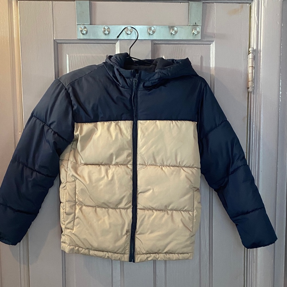 Boys Old Navy Coat Tan and Navy
